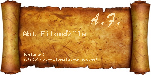 Abt Filoméla névjegykártya